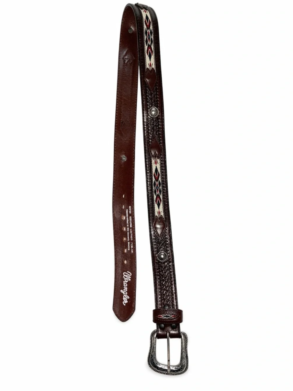 Wrangler Men’s Brown Genuine Leather Western Belt Size 40